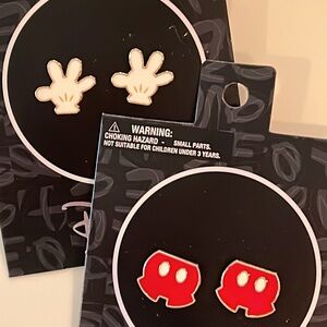 Mickey earrings, 2 pair